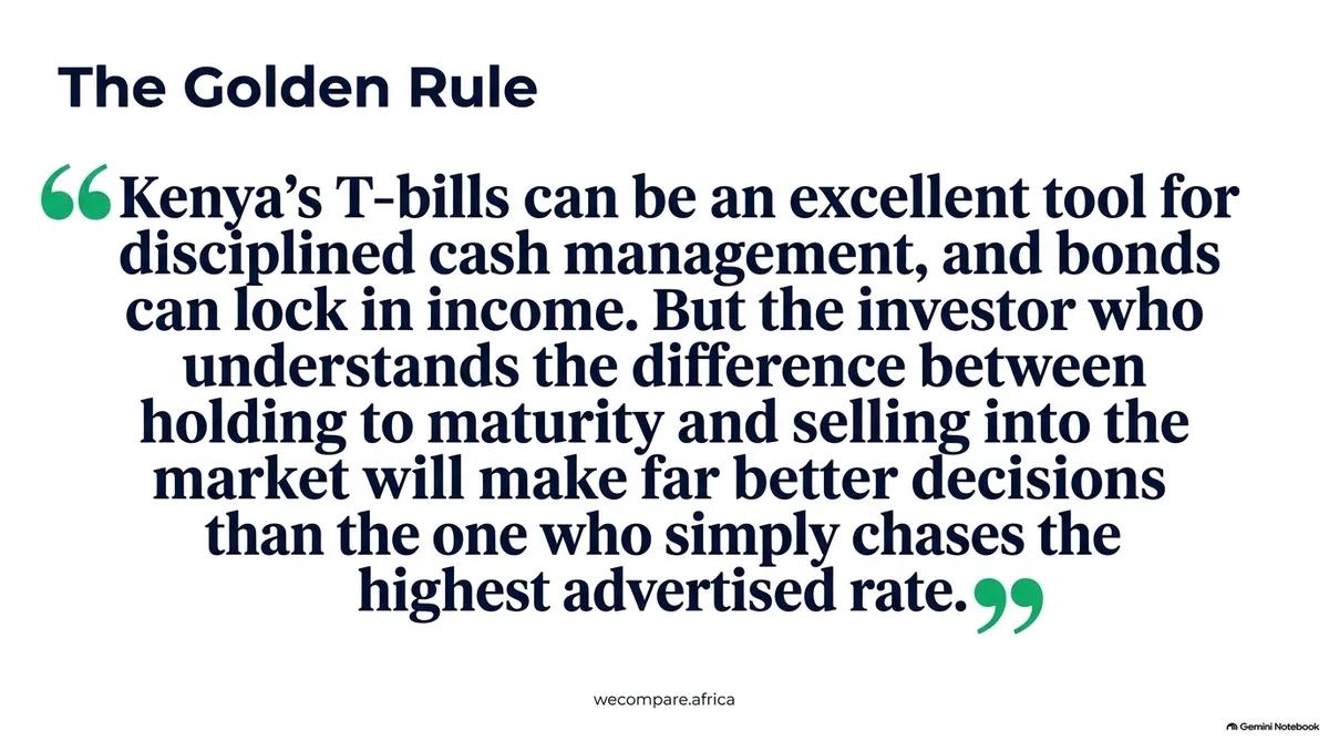 The Golden Rule quote about disciplined cash management and holding to maturity